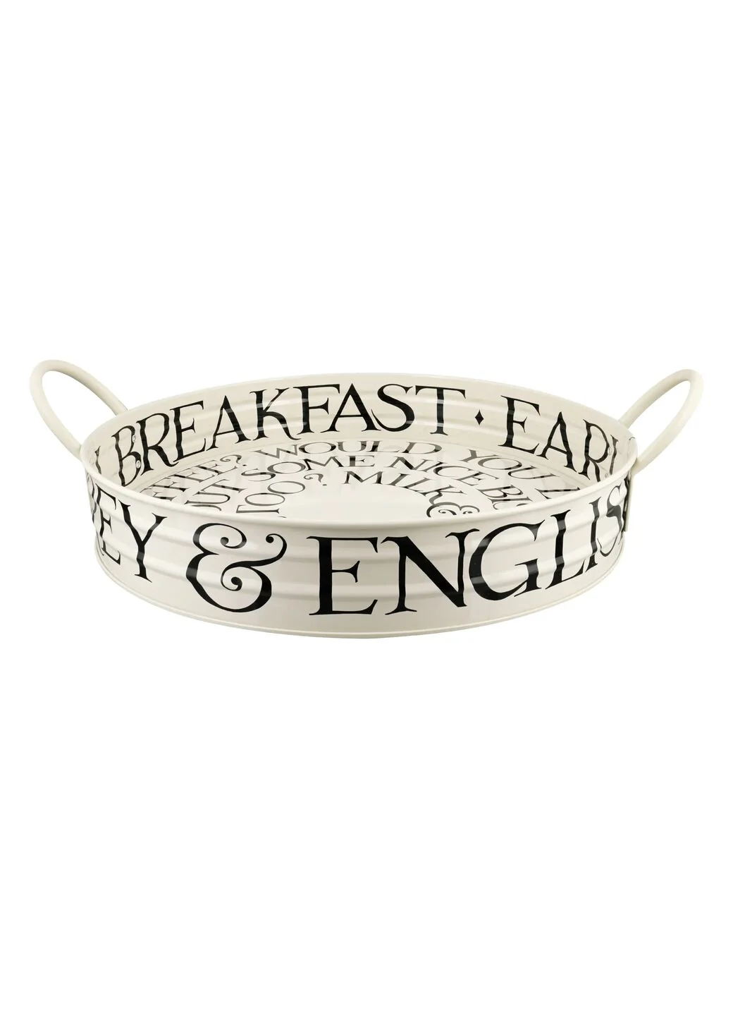 Black Toast Large Handled Tin Tray