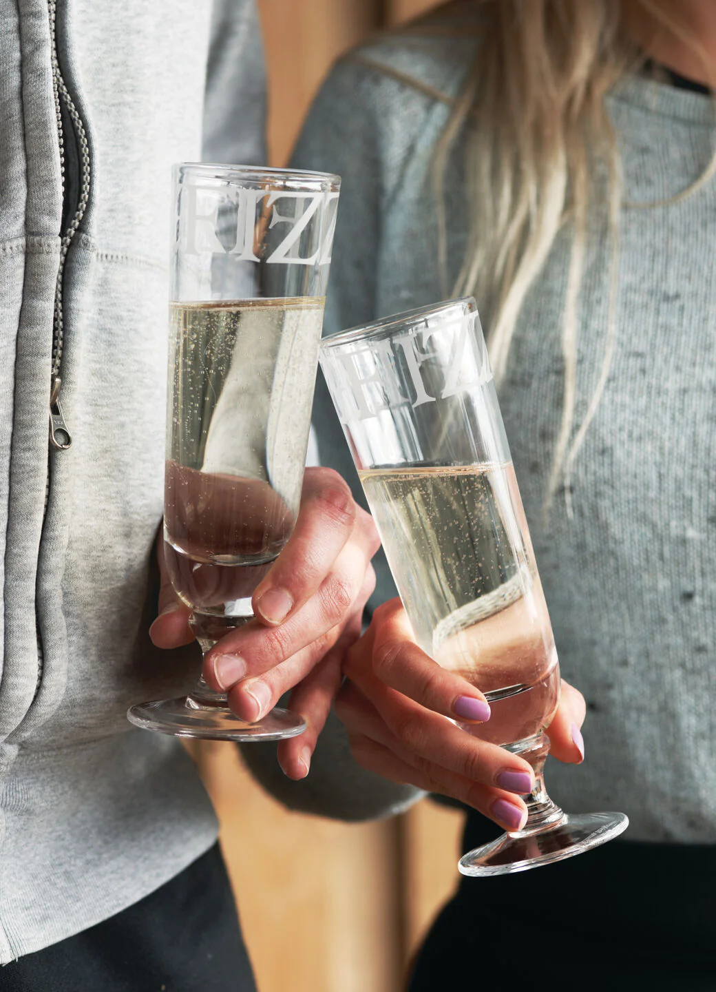 Black Toast Set Of 2 Glass Flutes