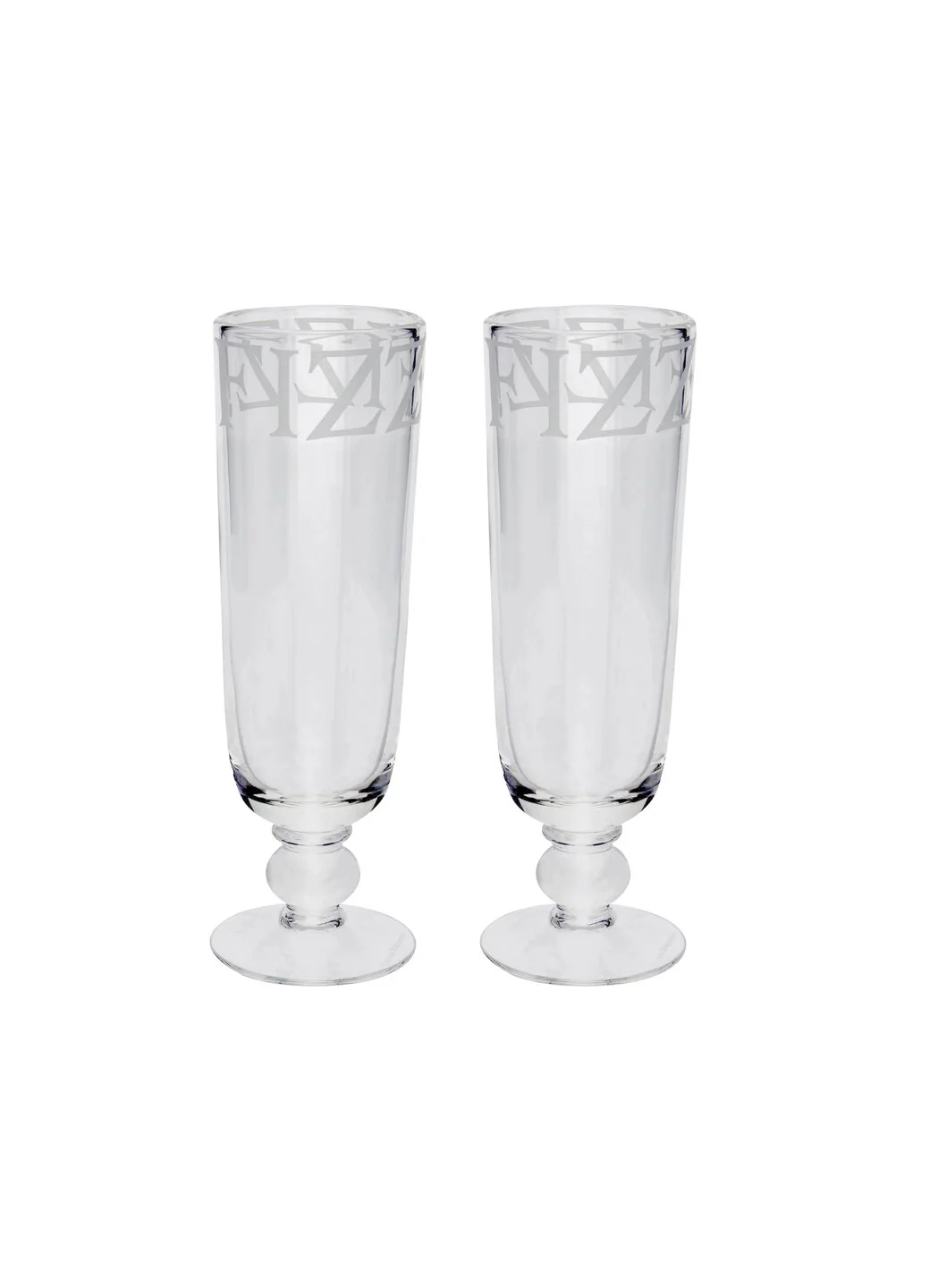 Black Toast Set Of 2 Glass Flutes - Image 2