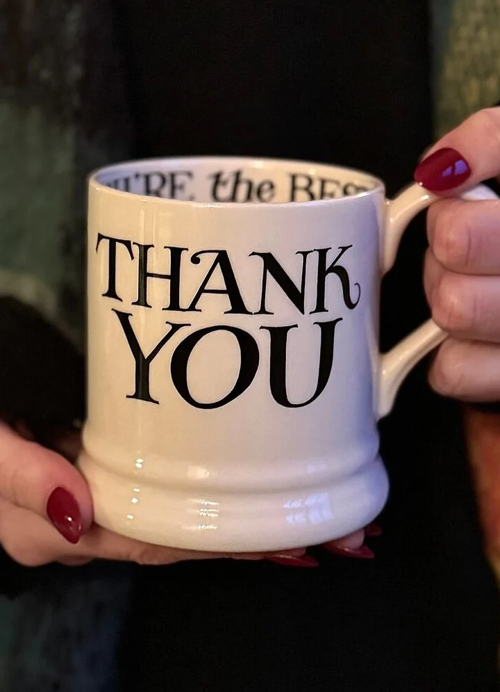 Black Toast Thank You 1/2 Pint Mug