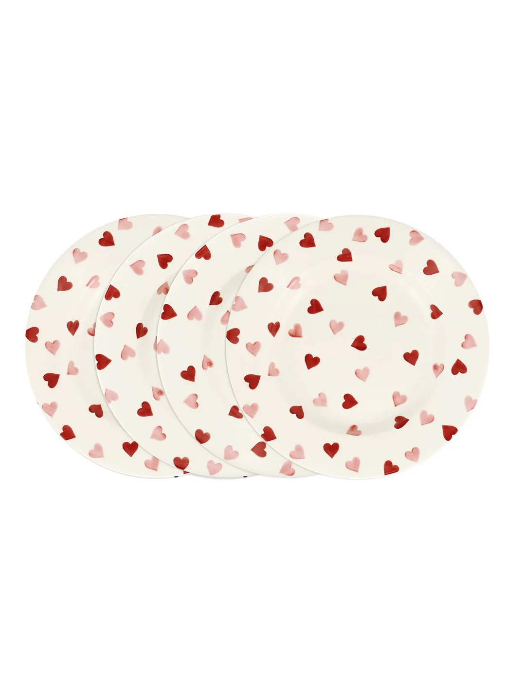 Pink Hearts Large Dinner Plate, 10.5 Inch - Set of 4 - Image 2