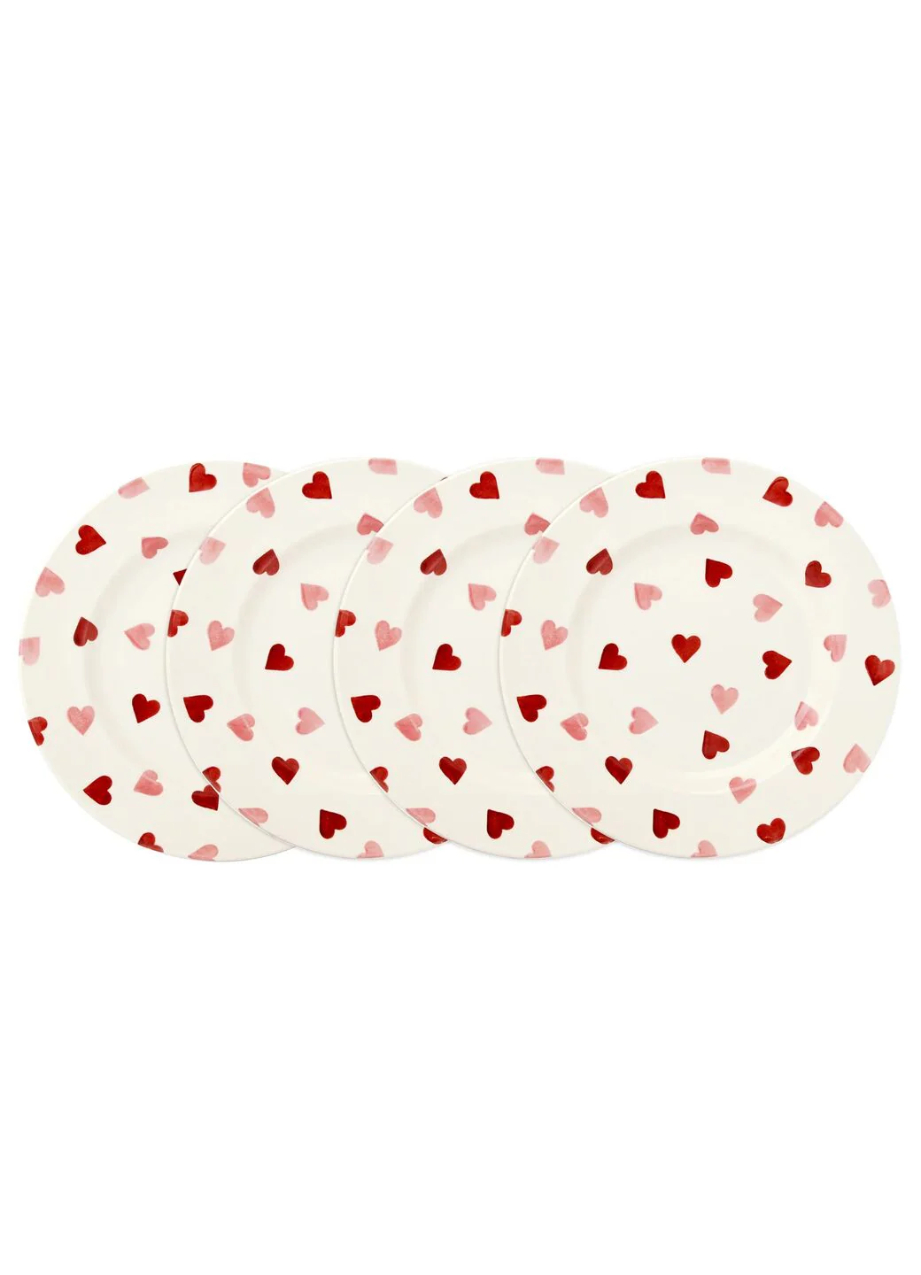 Pink Hearts Medium Dinner Plate, 8.5 Inch - Set of 4 - Image 2