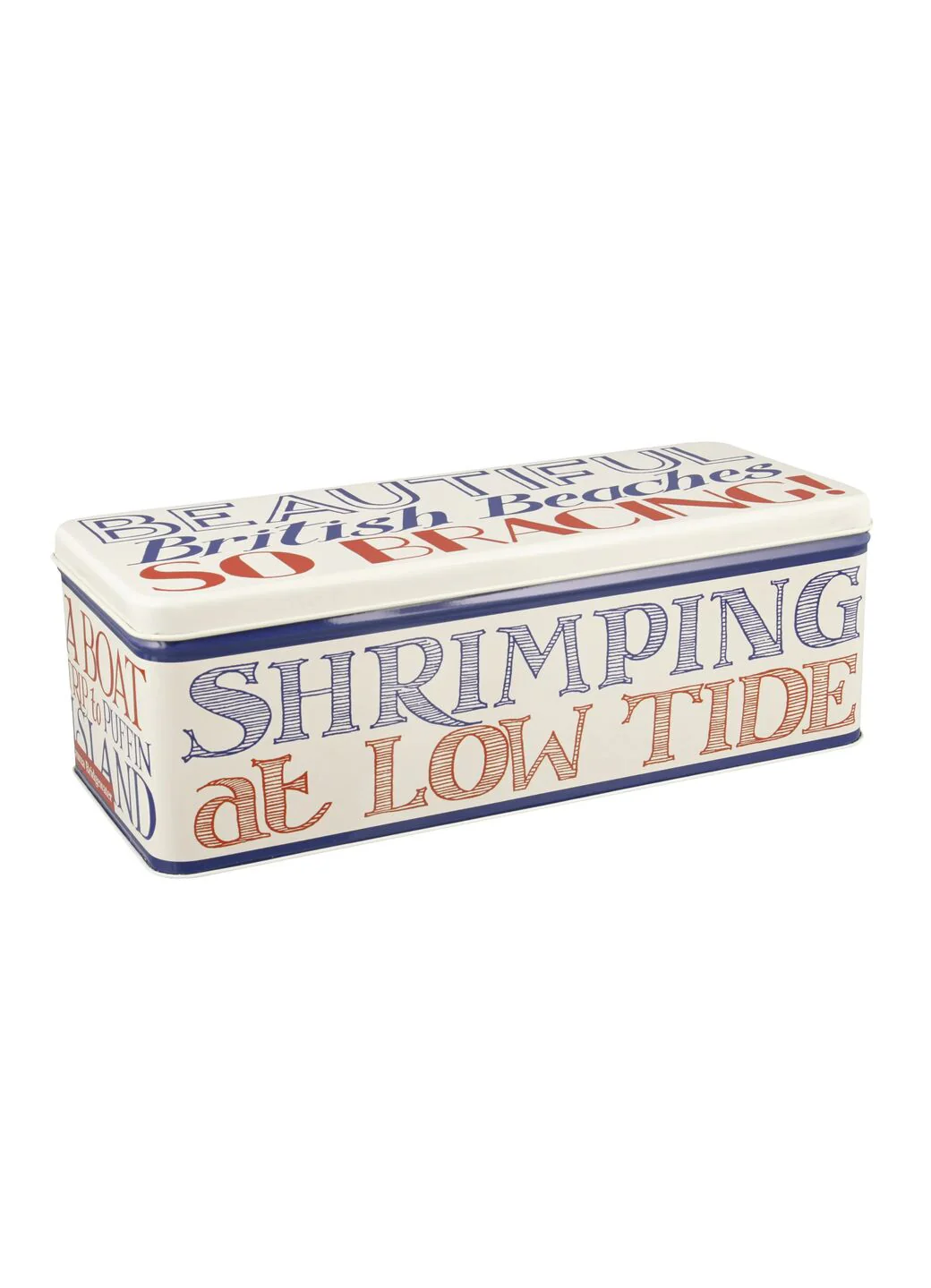 Red & Blue Toast Long Deep Rectangular Tin
