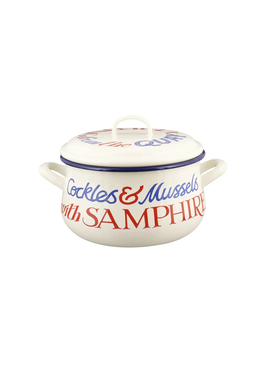 Red & Blue Toast Medium Enamel Cooking Pot - Image 2